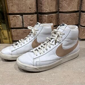 NIKE BLAZER MID PREMIUM WHITE-VACHETTA TAN-BLACK MEN'S SIZE 8.5 [CU6679-100]
